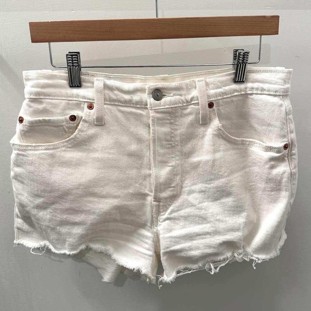 White Levi Jean Shorts